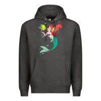 Charcoal Heather ariel mermaid Premium Hoodie - linhVisuals