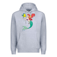 Heather Grey ariel mermaid Premium Hoodie - linhVisuals