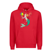 Red ariel mermaid Premium Hoodie - linhVisuals