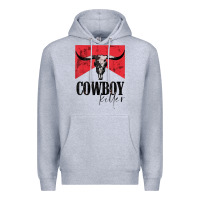 Heather Grey cowboy killer tshirt Premium Hoodie - linhVisuals