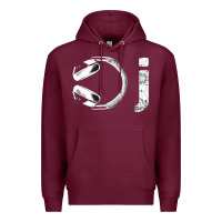 Burgundy dj music tshirt Premium Hoodie - linhVisuals