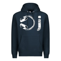 Navy dj music tshirt Premium Hoodie - linhVisuals