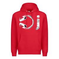 Red dj music tshirt Premium Hoodie - linhVisuals