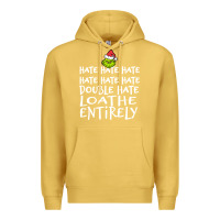 Antique Gold Loathe Entirely Grinch For Light Hate hate hate happy christmas Premium Hoodie - linhVisuals