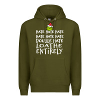 Army Green Loathe Entirely Grinch For Light Hate hate hate happy christmas Premium Hoodie - linhVisuals