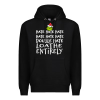 Black Loathe Entirely Grinch For Light Hate hate hate happy christmas Premium Hoodie - linhVisuals
