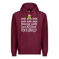 Burgundy Loathe Entirely Grinch For Light Hate hate hate happy christmas Premium Hoodie - linhVisuals