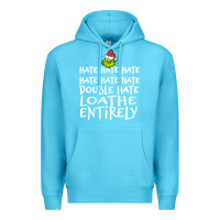 Ocean Blue Loathe Entirely Grinch For Light Hate hate hate happy christmas Premium Hoodie - linhVisuals