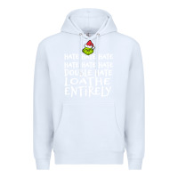 White Loathe Entirely Grinch For Light Hate hate hate happy christmas Premium Hoodie - linhVisuals