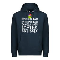 Navy Loathe Entirely Grinch For Light Hate hate hate happy christmas Premium Hoodie - linhVisuals