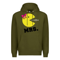 Army Green Mrs Pacman Premium Hoodie - linhVisuals