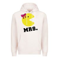 Pale Pink Mrs Pacman Premium Hoodie - linhVisuals
