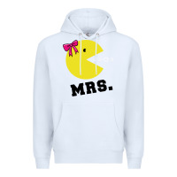 White Mrs Pacman Premium Hoodie - linhVisuals