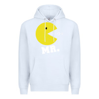 White Mr Pacman Premium Hoodie - linhVisuals