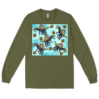 Army Green spinosaurus Long Sleeve Tee - Artiststas