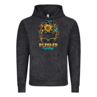 Vintage Black blessed mama messy bun Vintage Hoodie - BarkalooDesign