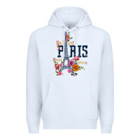 White PARIS Premium Hoodie - linhVisuals