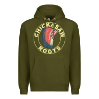 Army Green chickasaw roots headdress native american chickasaw nation Premium Hoodie - linhVisuals