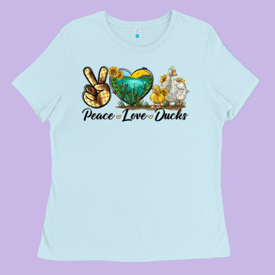 Peace Love Ducks Ladies Tee Designed By Lillyallendesigns