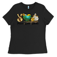 Black Peace Love Ducks Ladies Tee - LillyAllenDesigns