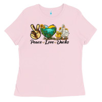 Bubblegum Pink Peace Love Ducks Ladies Tee - LillyAllenDesigns