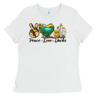 White Peace Love Ducks Ladies Tee - LillyAllenDesigns
