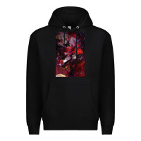 Black hazbin, hazbin hotel alastor, jeby,angel dust, demon Premium Hoodie - linhVisuals