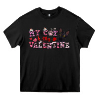 Black my cat is my valentine Heavy Core Tee - FaDigitalArtStudio
