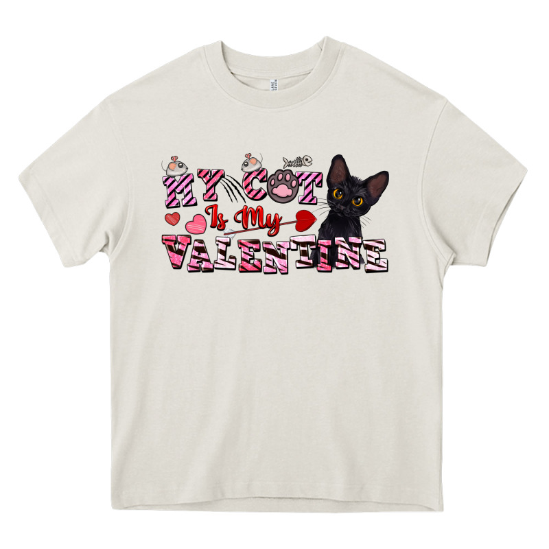 My Cat Is My Valentine Heavy Core Tee by FaDigitalArtStudio | Teevron