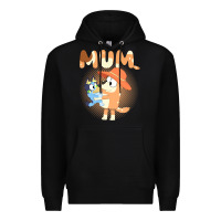 Black Bluey Mum Premium Hoodie - linhVisuals