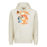 Oatmeal Heather Bluey Mum Premium Hoodie - linhVisuals