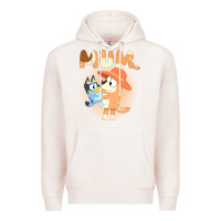 Pale Pink Bluey Mum Premium Hoodie - linhVisuals