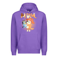 Purple Bluey Mum Premium Hoodie - linhVisuals