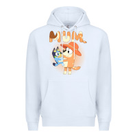 White Bluey Mum Premium Hoodie - linhVisuals