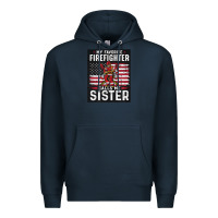 Navy my favorite firefighter calls me sister. Premium Hoodie - linhVisuals