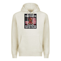 Oatmeal Heather my favorite firefighter calls me sister. Premium Hoodie - linhVisuals