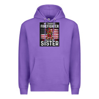 Purple my favorite firefighter calls me sister. Premium Hoodie - linhVisuals