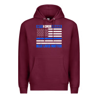 Burgundy blue lives matter for police officer Premium Hoodie - linhVisuals
