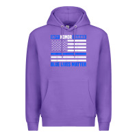 Purple blue lives matter for police officer Premium Hoodie - linhVisuals