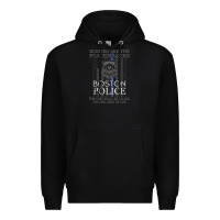 Black boston police shirt saint michael police officer prayer Premium Hoodie - linhVisuals