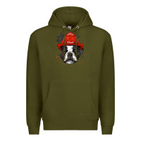 Army Green boston terrier firefighter boston terrier dog lover premium Premium Hoodie - linhVisuals