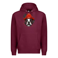 Burgundy boston terrier firefighter boston terrier dog lover premium Premium Hoodie - linhVisuals
