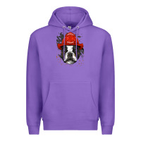 Purple boston terrier firefighter boston terrier dog lover premium Premium Hoodie - linhVisuals