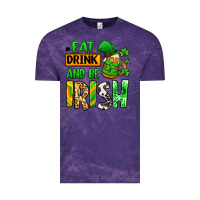 Cloud Purple Eat drink and be Irish St. Patrick's Vintage Tee - LillyAllenDesigns