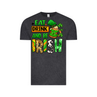 Vintage Black Eat drink and be Irish St. Patrick's Vintage Tee - LillyAllenDesigns