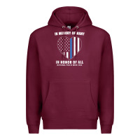 Burgundy national police week shirt in memory and honor us flag Premium Hoodie - linhVisuals