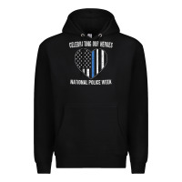 Black national police week shirt vintage blue line american flag Premium Hoodie - linhVisuals