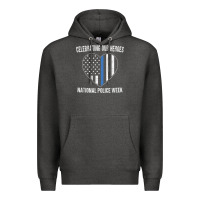 Charcoal Heather national police week shirt vintage blue line american flag Premium Hoodie - linhVisuals