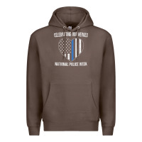 Coffee national police week shirt vintage blue line american flag Premium Hoodie - linhVisuals