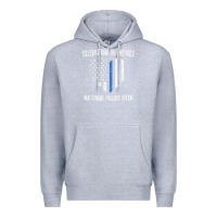Heather Grey national police week shirt vintage blue line american flag Premium Hoodie - linhVisuals